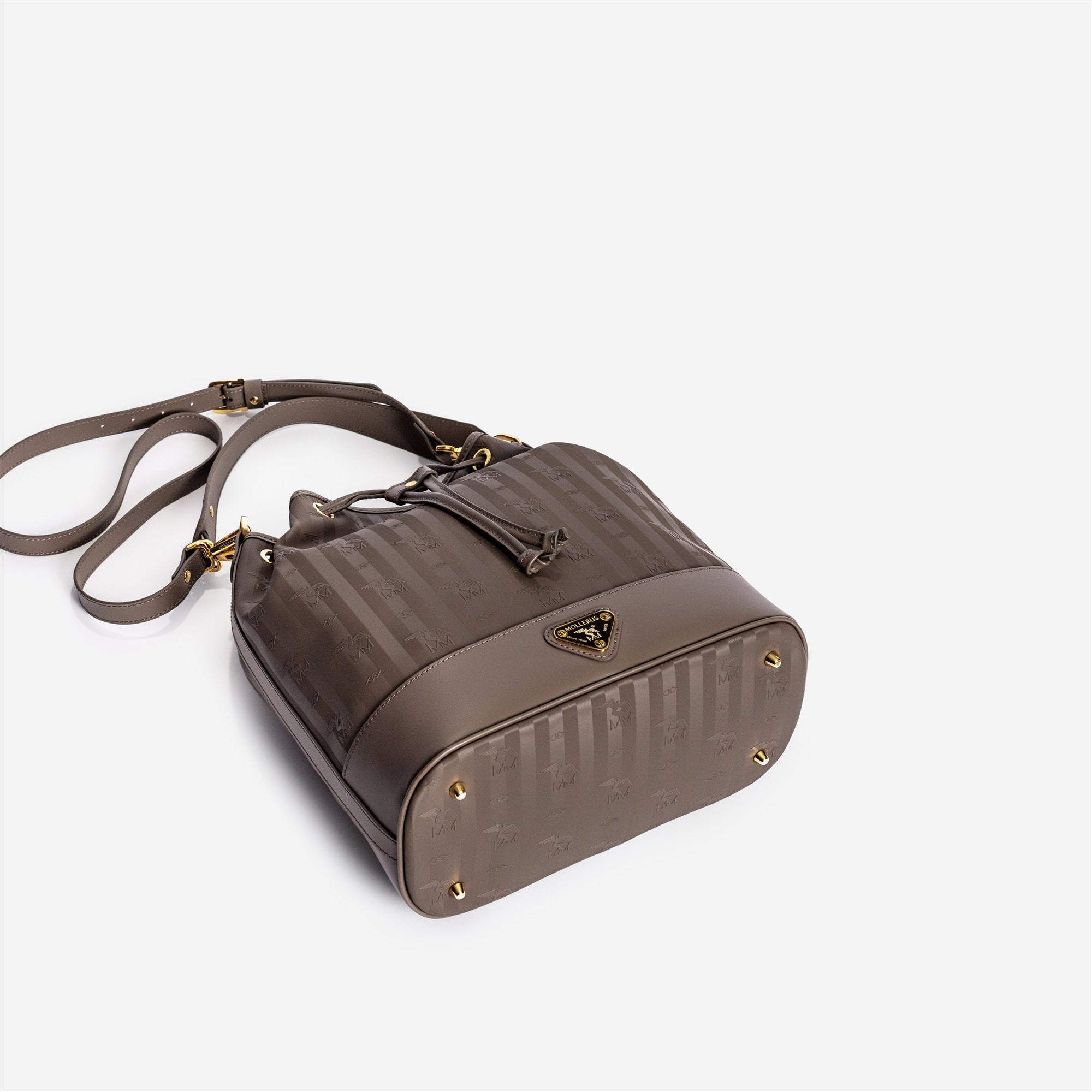 NIESEN | Beuteltasche fango braun/gold  - von unten 