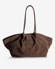 ANDERMATT | Schultertasche Wildleder braun/gold - hängend