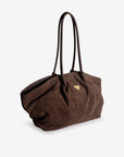ANDERMATT | Schultertasche Wildleder braun/gold - hängend seite