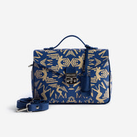 MARLY | Umhängetasche Maze deep blau cappuccino/silber