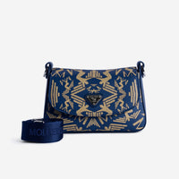 NOVILLE | Umhängetasche Maze deep blau cappuccino/silber