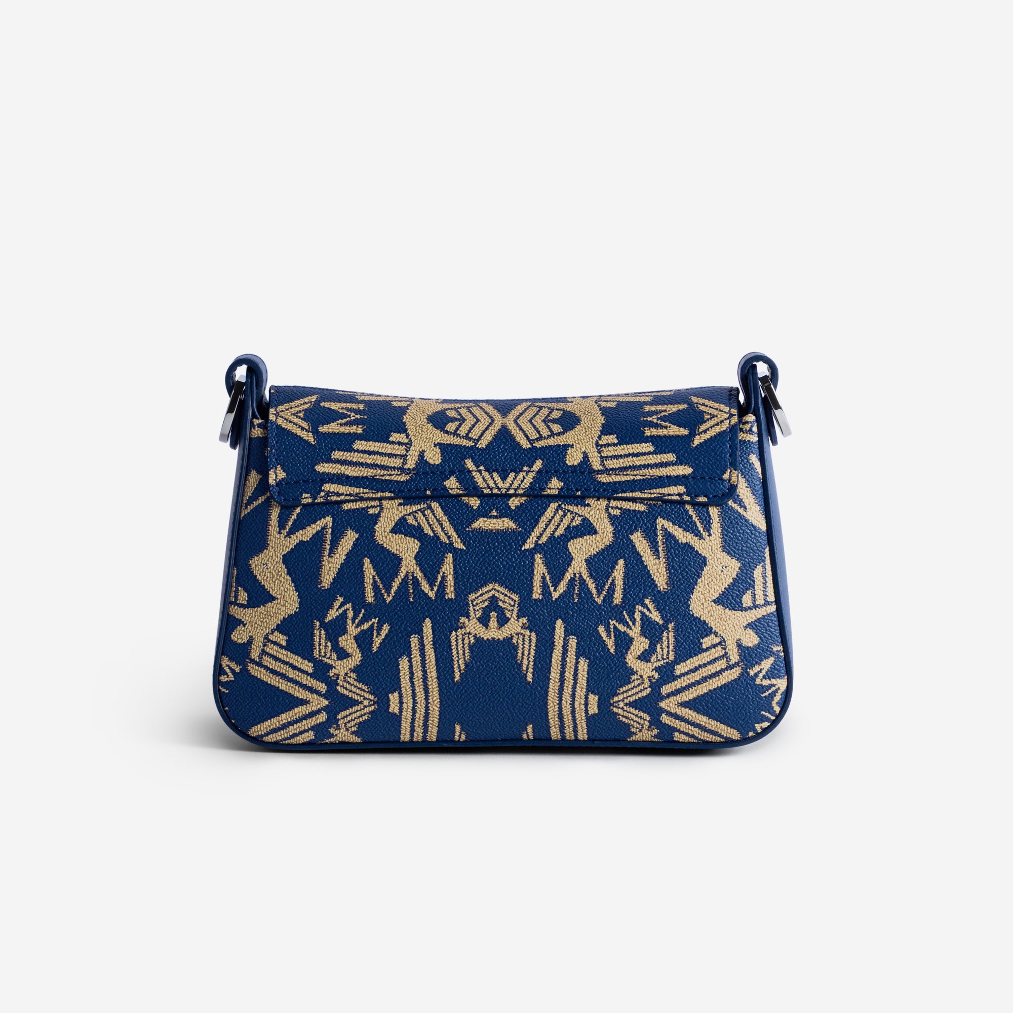 NOVILLE | Umhängetasche Maze cappuccino deep blau/silber - von hinten