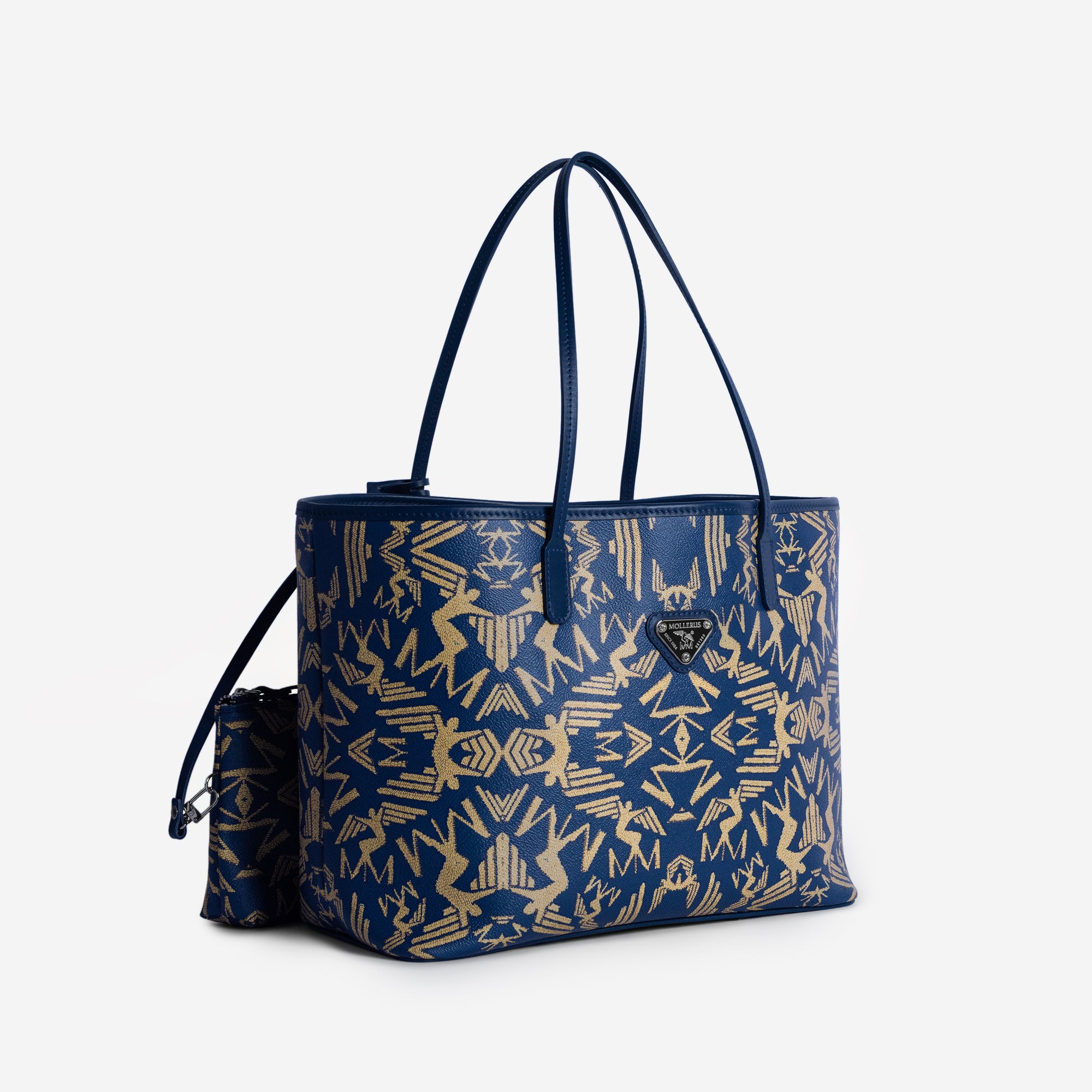 BERN | Shopper Maze cappuccino deep blau/silber - seitlich