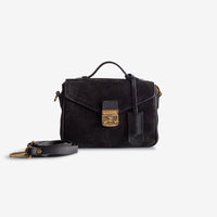 MEYRIN | Umhängetasche Wildleder classic schwarz/gold