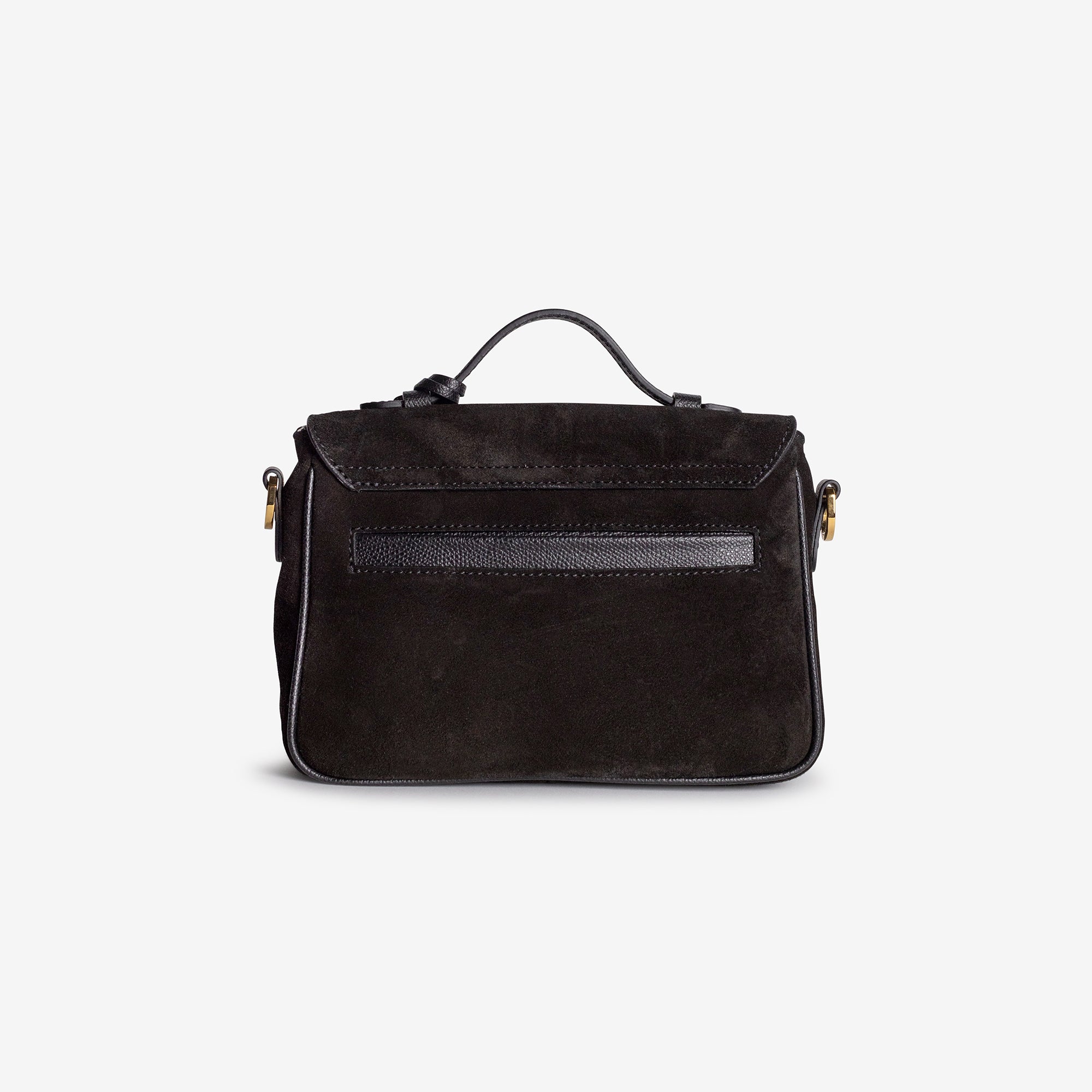 MEYRIN | Umhängetasche Wildleder classic schwarz/gold - von hinten