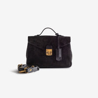 MARLY | Umhängetasche Wildleder classic schwarz/gold
