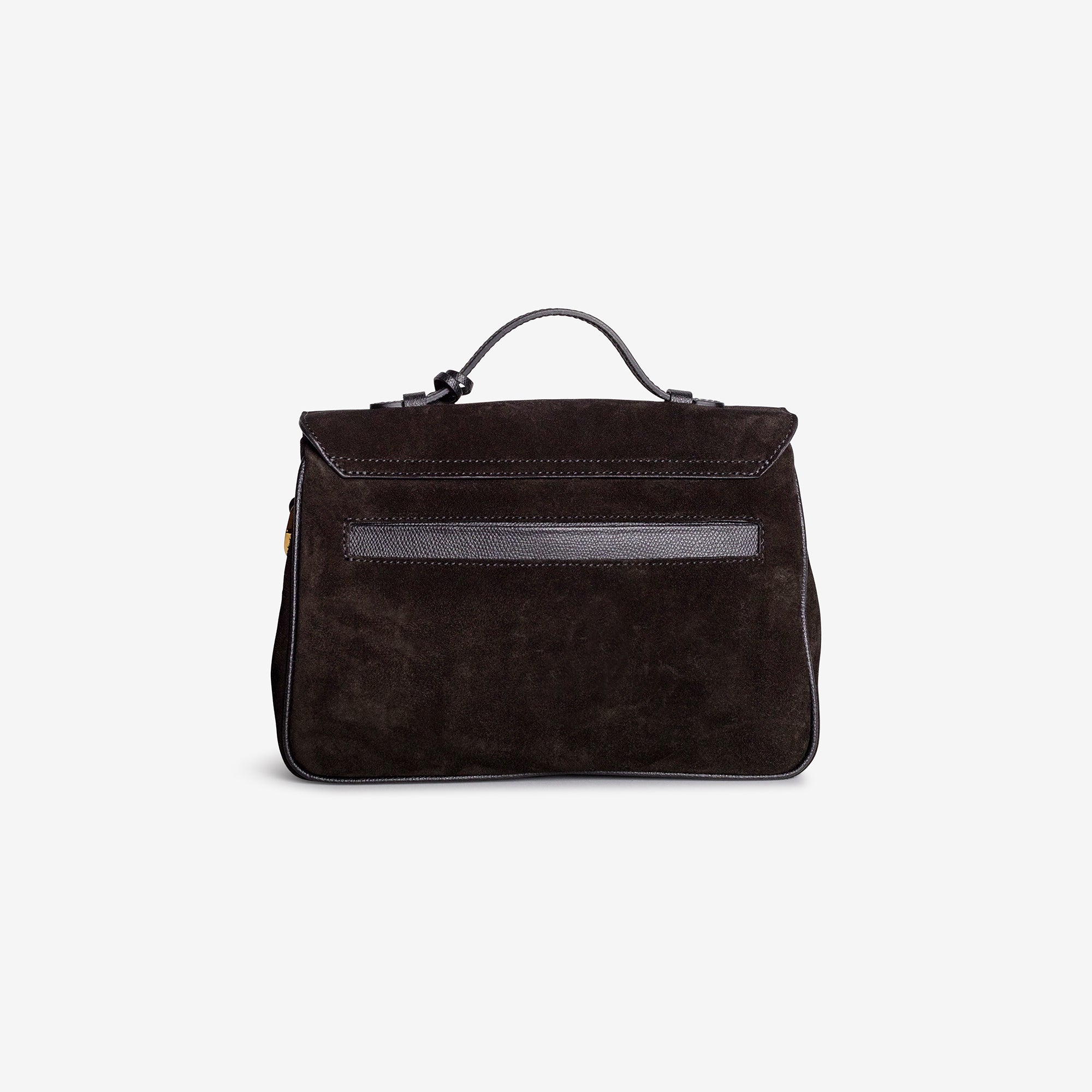 MARLY | Umhängetasche Wildleder classic schwarz/gold - von hinten