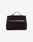 MARLY | Umhängetasche Wildleder classic schwarz/gold - von hinten