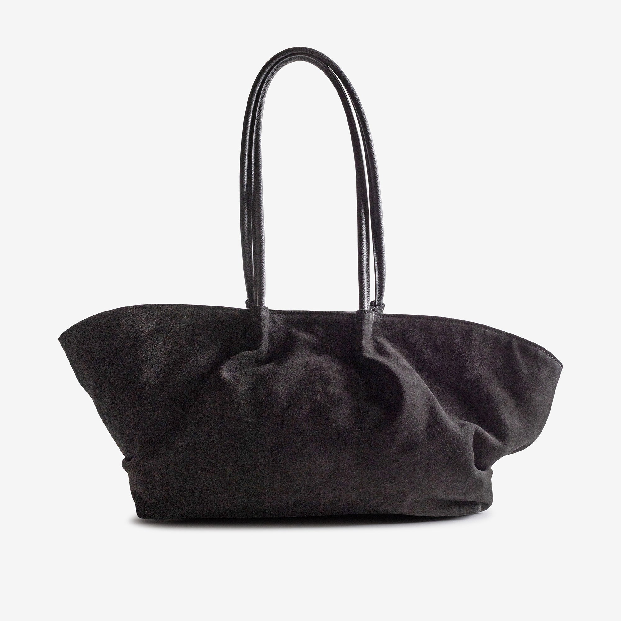 ANDERMATT | Schultertasche Wildleder classic schwarz/gold - von hinten