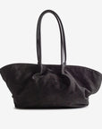 ANDERMATT | Schultertasche Wildleder classic schwarz/gold - von hinten