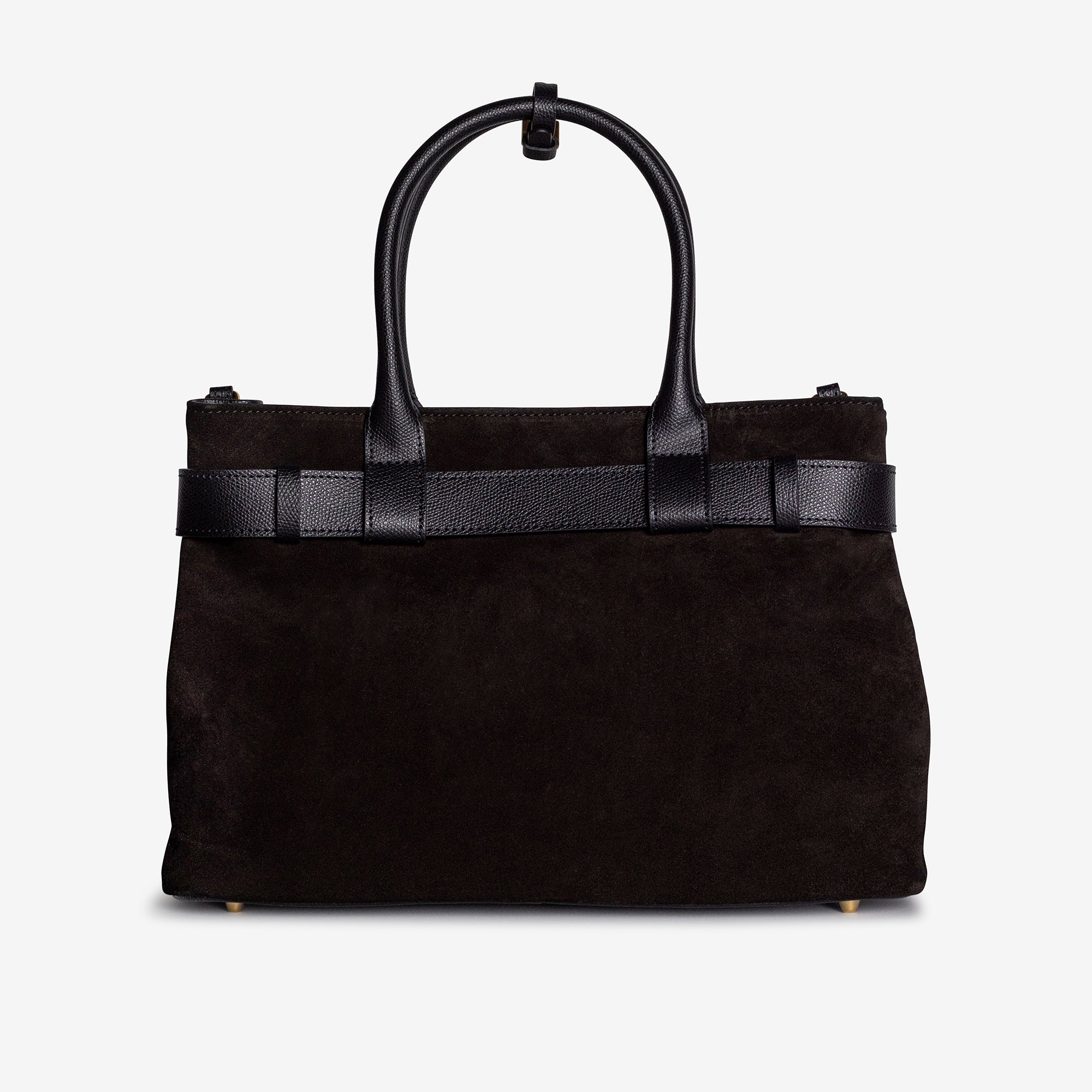 WITTNAU | Handtasche Wildleder classic schwarz/gold - von hinten