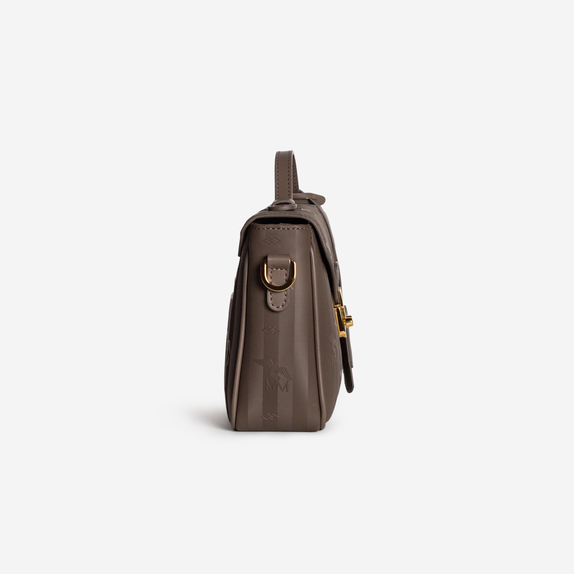 MEYRIN | Umhängetasche fango braun/gold - seitlich