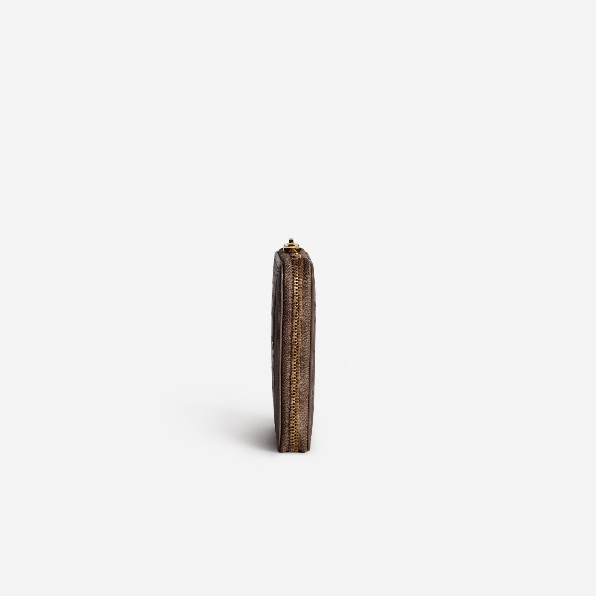 NIEDERHORN | Portemonnaie fango braun/gold - frontal - seitilch