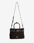 WITTNAU | Handtasche Wildleder classic schwarz/gold - hängend