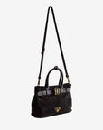 WITTNAU | Handtasche Wildleder classic schwarz/gold - hängend seite