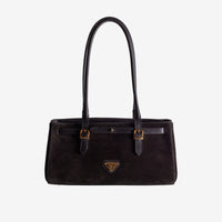 RUE | Schultertasche Wildleder classic schwarz/gold