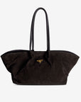 ANDERMATT | Schultertasche Wildleder classic schwarz/gold - hängend
