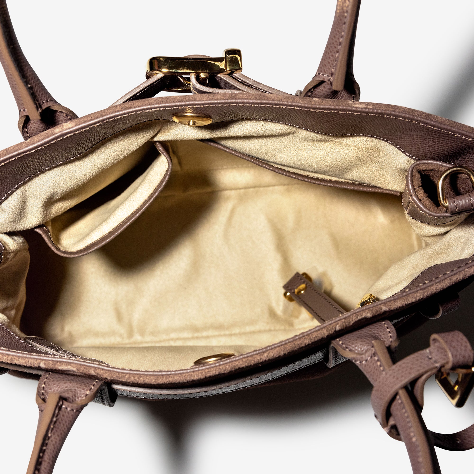 WITTNAU | Handtasche Wildleder braun/gold - innen