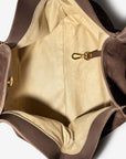 ANDERMATT | Schultertasche Wildleder braun/gold - innen