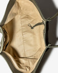ANDERMATT | Schultertasche Wildleder moosgrün/gold - innen
