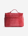 MARLY | Umhängetasche Croco coral pink/silber - von hinten
