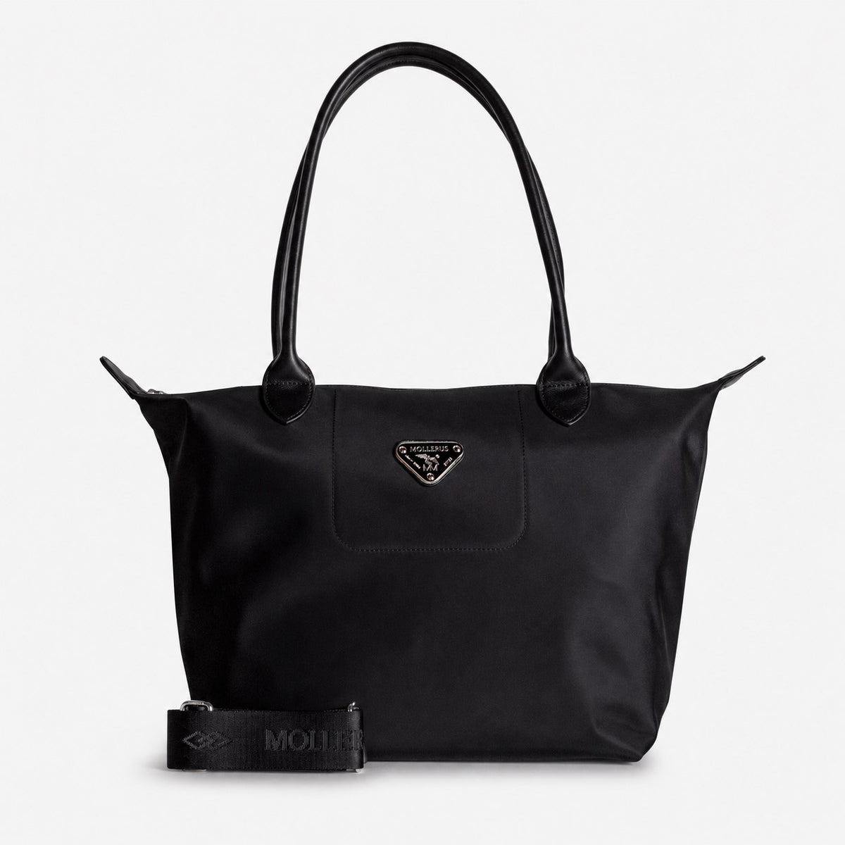 INTERLAKEN | Shopper Nylon classic schwarz/silber - frontal Hänkel