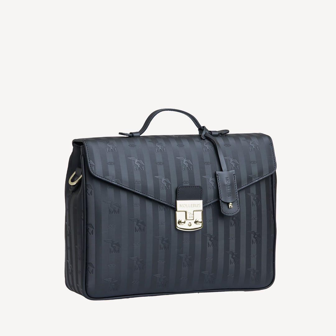 WYLEN | Umhängetasche classic schwarz/gold - seitlich
