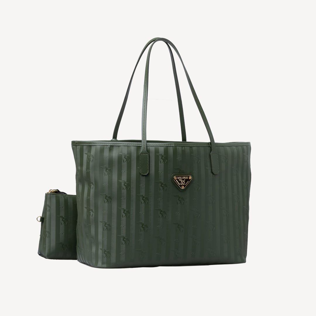 BERN | Shopper olive grün/gold - seitlich