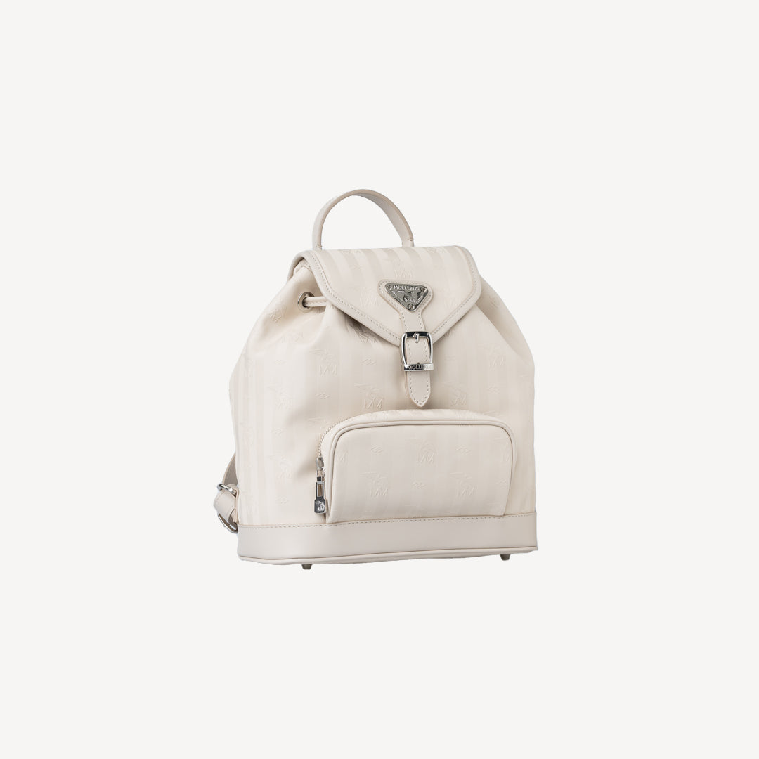 BRUGG | Rucksack pearl weiss/silber - seitlich