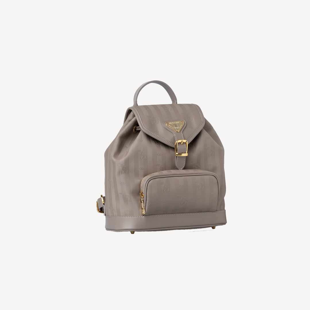 BRUGG | Rucksack taupe grau/gold - seitlich