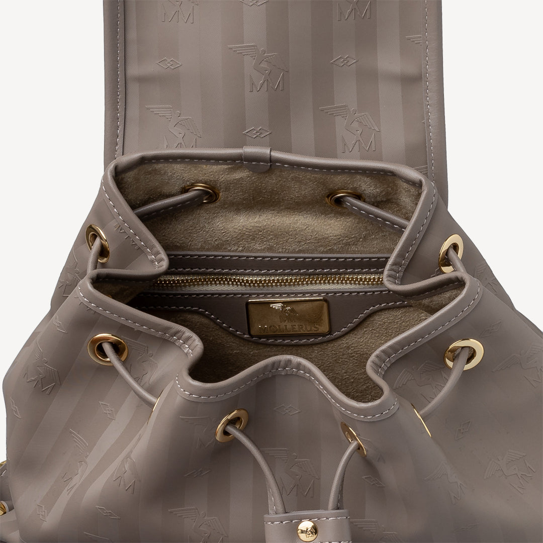 BRUGG | Rucksack taupe grau/gold - innen