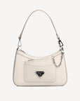 CASTIEL | Schultertasche pearl weiss/silber - frontal
