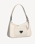 CASTIEL | Schultertasche pearl weiss/silber - seitlich