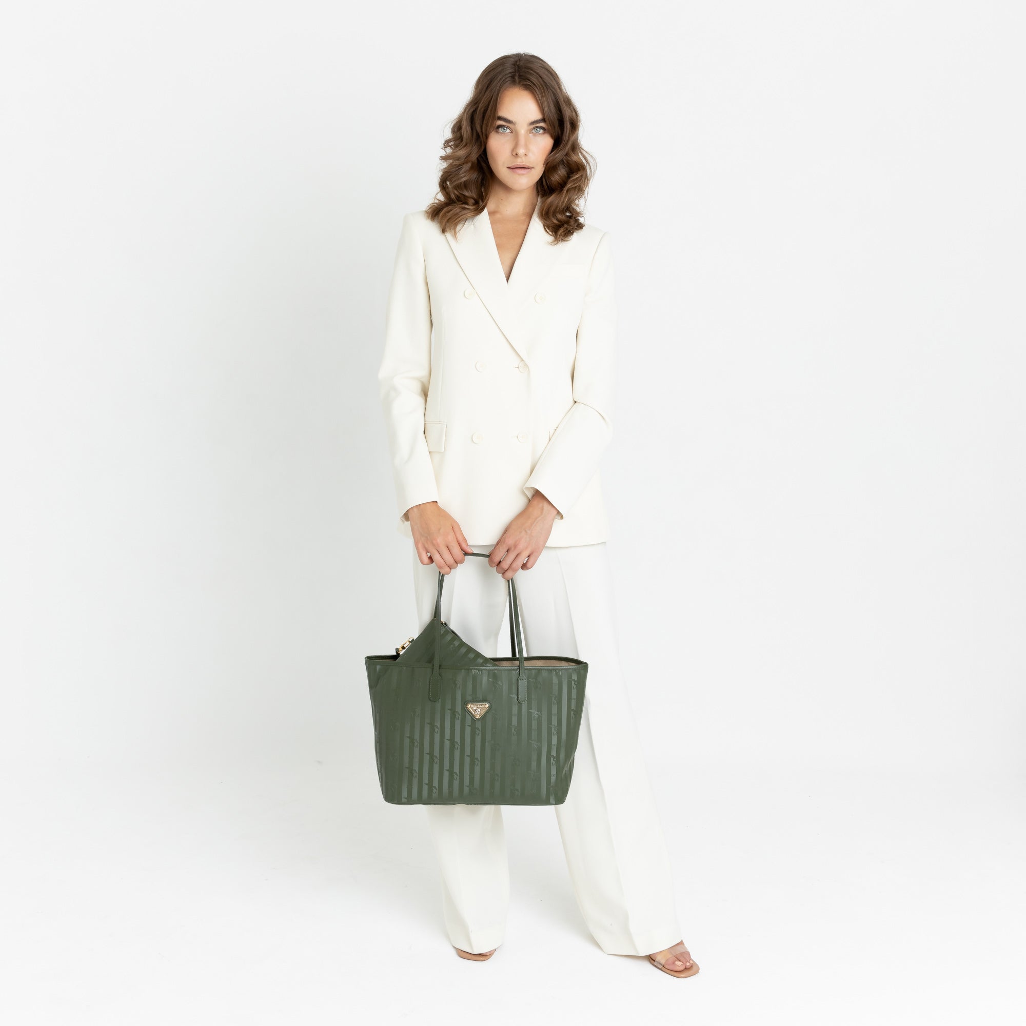 BERN | Shopper olive grün/gold - fullbody