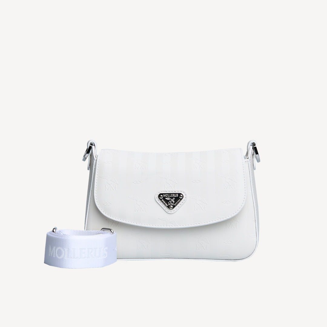 NOVILLE | Umhängetasche snow weiss/silber - frontal