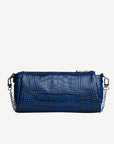 AUTRE | Pochette Croco bleu saphir/argent