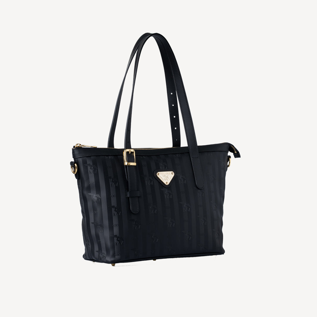 VALLON | Shopper classic schwarz/gold - seitlich