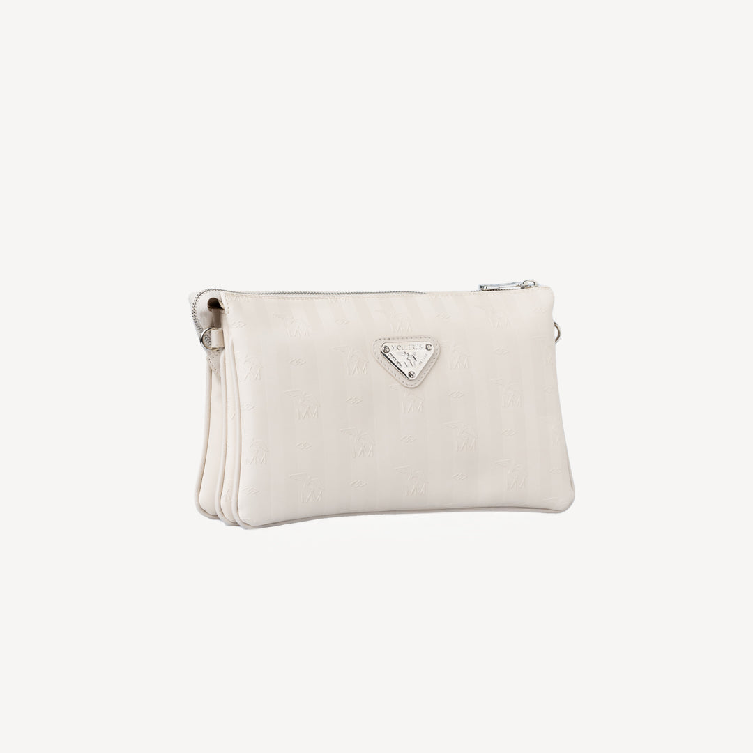 GLAND | Umhängetasche pearl weiss/silber - seitlich