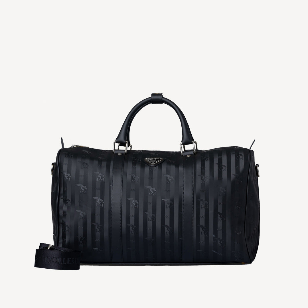 MADRID | Reisetasche classic schwarz/silber - frontal