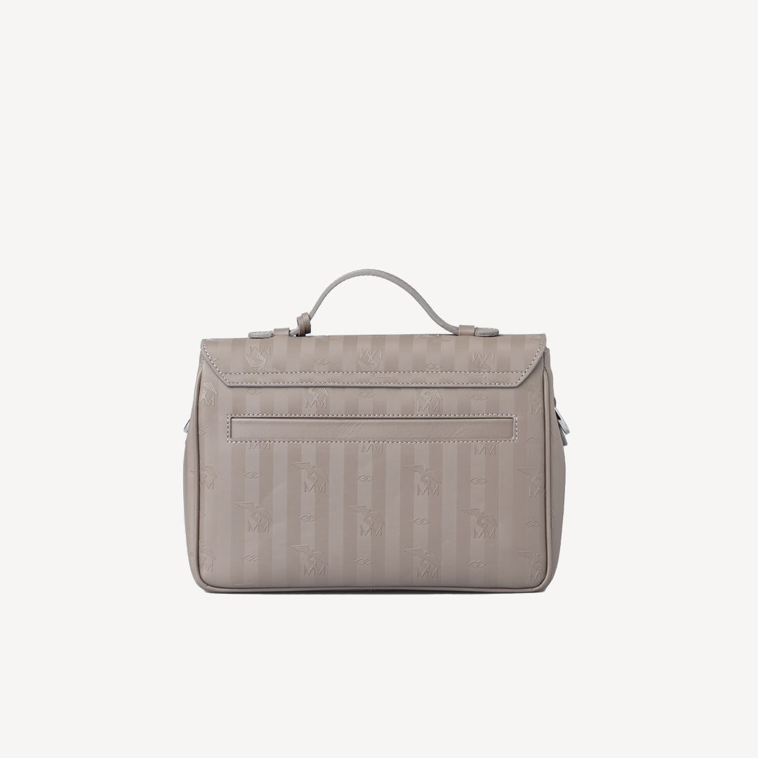 MARLY | Umhängetasche taupe grau/silber - hinten