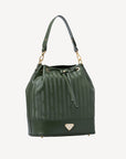 NIESEN | Beuteltasche olive grün/gold - seitlich