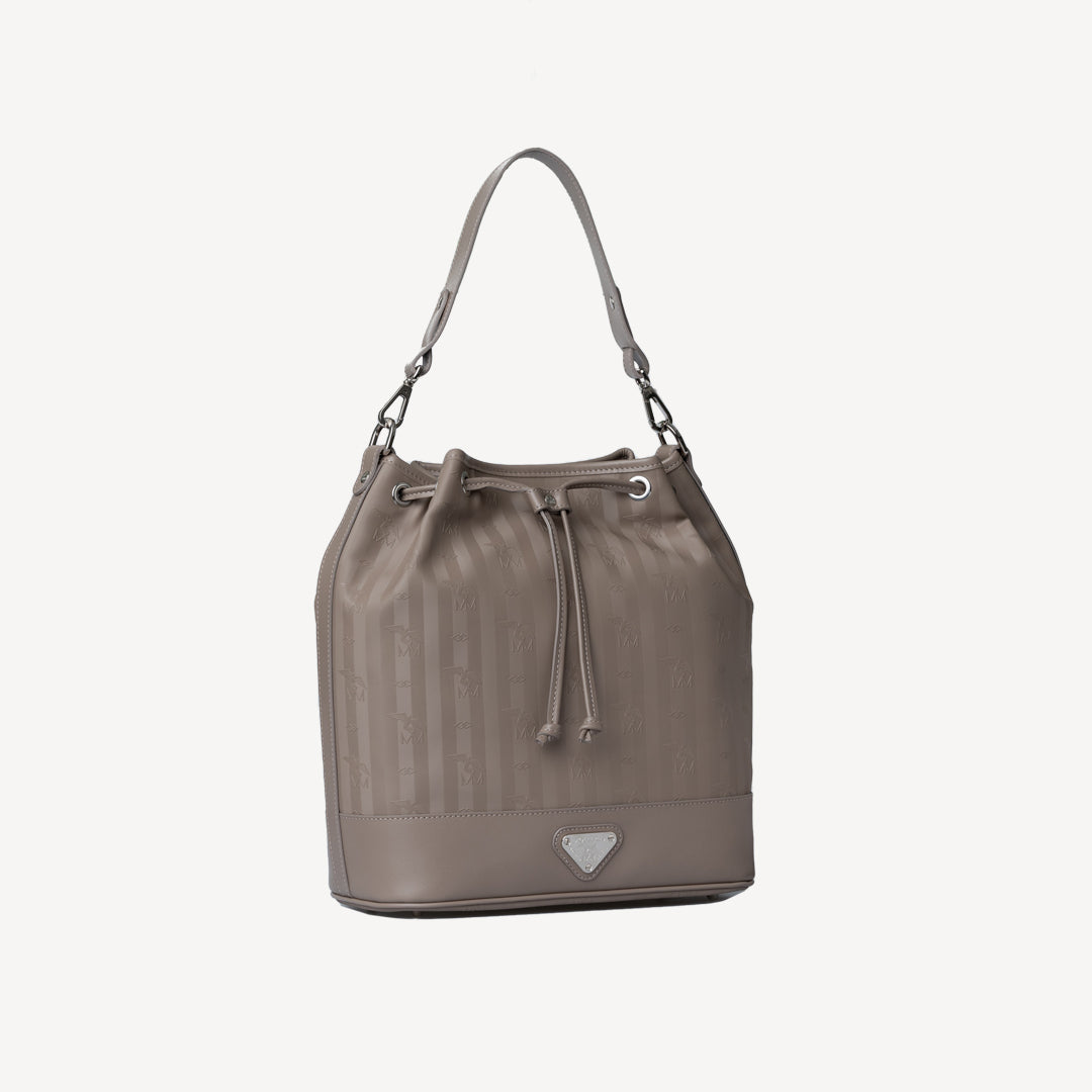 NIESEN | Beuteltasche taupe grau/silber - seitlich