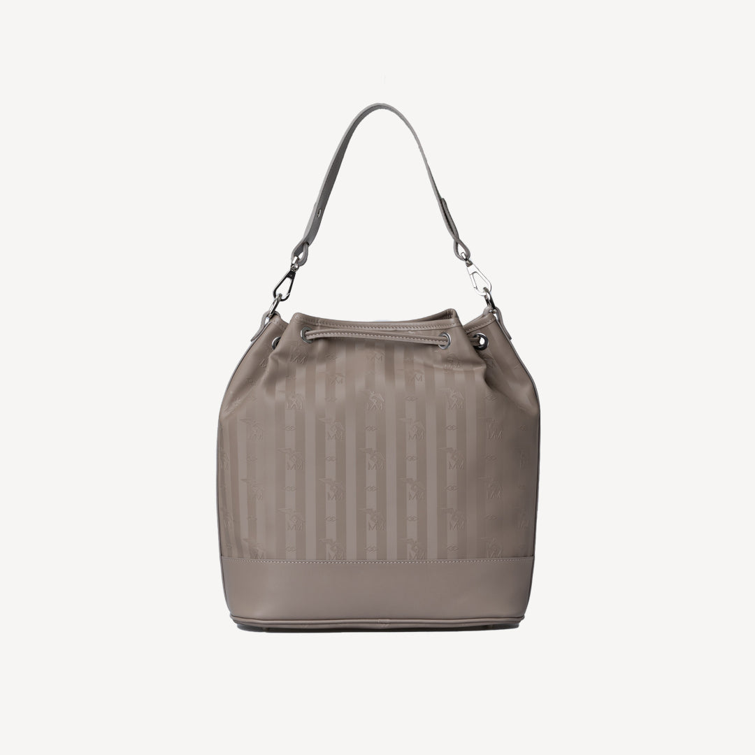 NIESEN | Beuteltasche taupe grau/silber - hinten