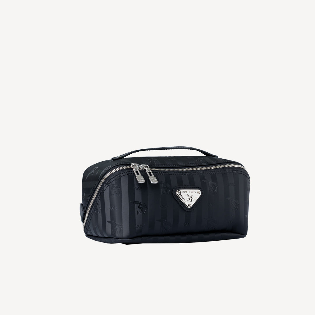 SERVAZ | Necessaire classic schwarz/silber - seitlich