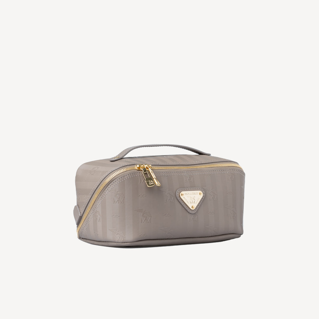 SERVAZ | Necessaire taupe grau/gold - seitlich