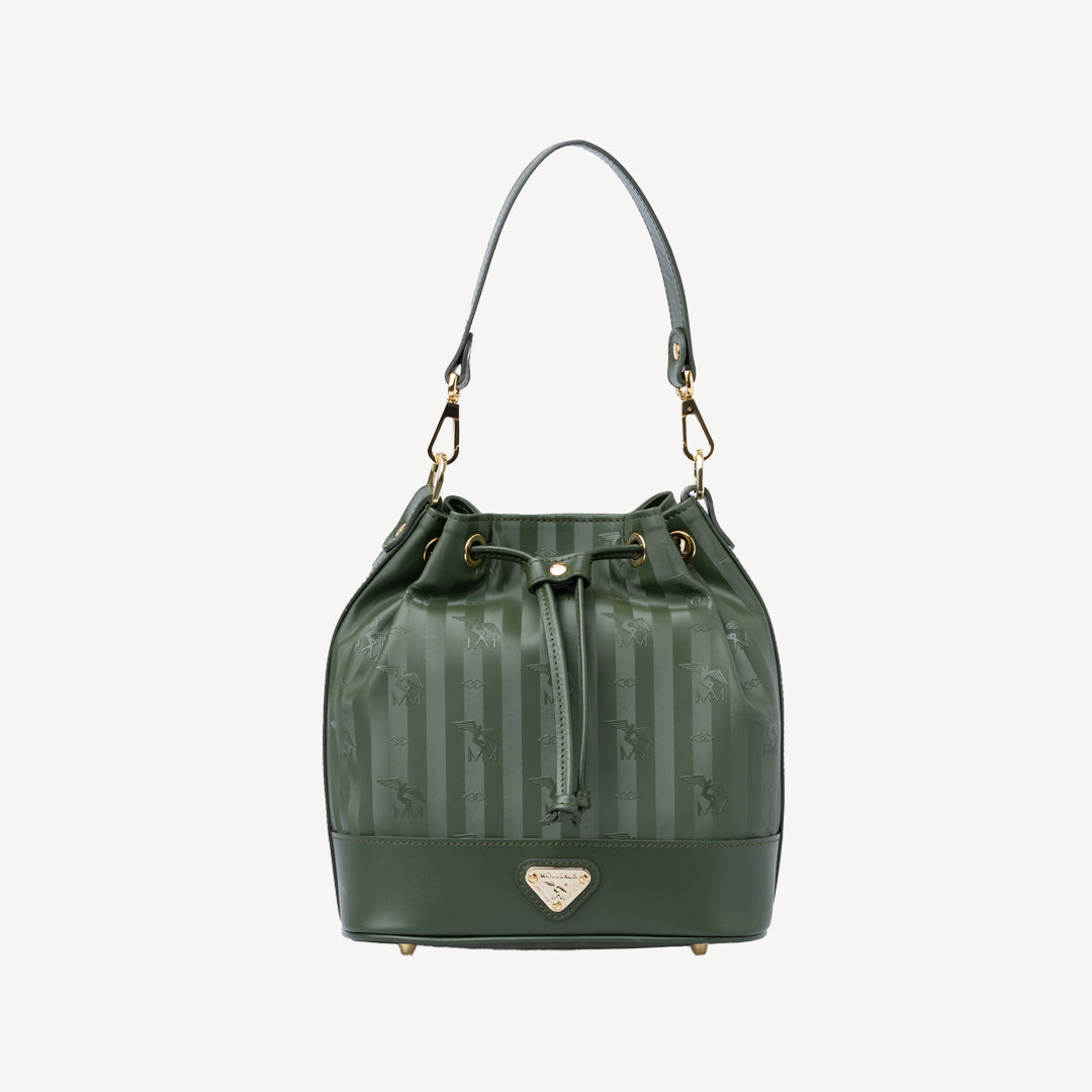 SION | Bucket bag olive green/gold