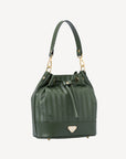 SION | Beuteltasche olive grün/gold - seitlich