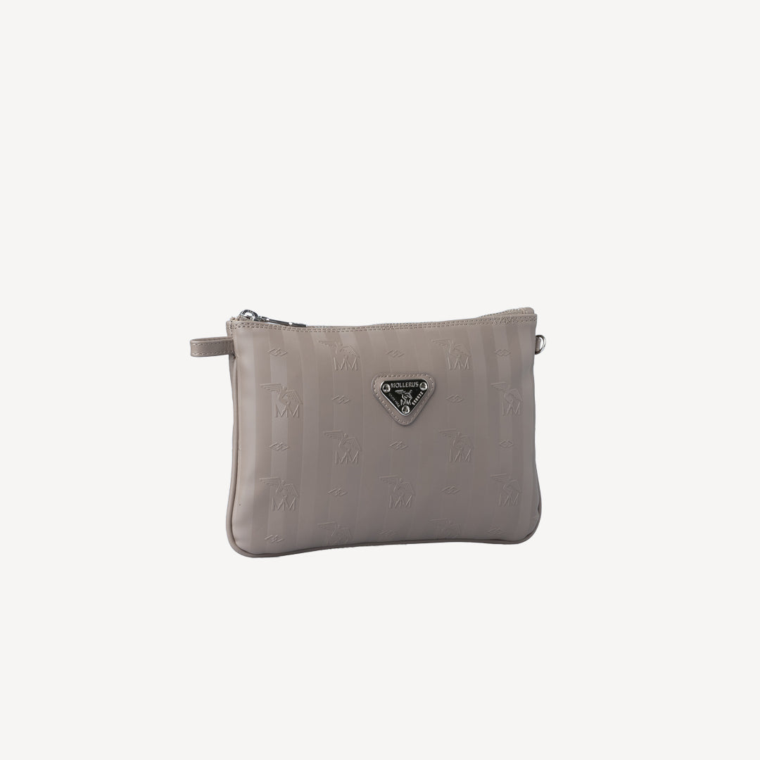 TAMINS | Umhängetasche taupe grau/silber - seitlich