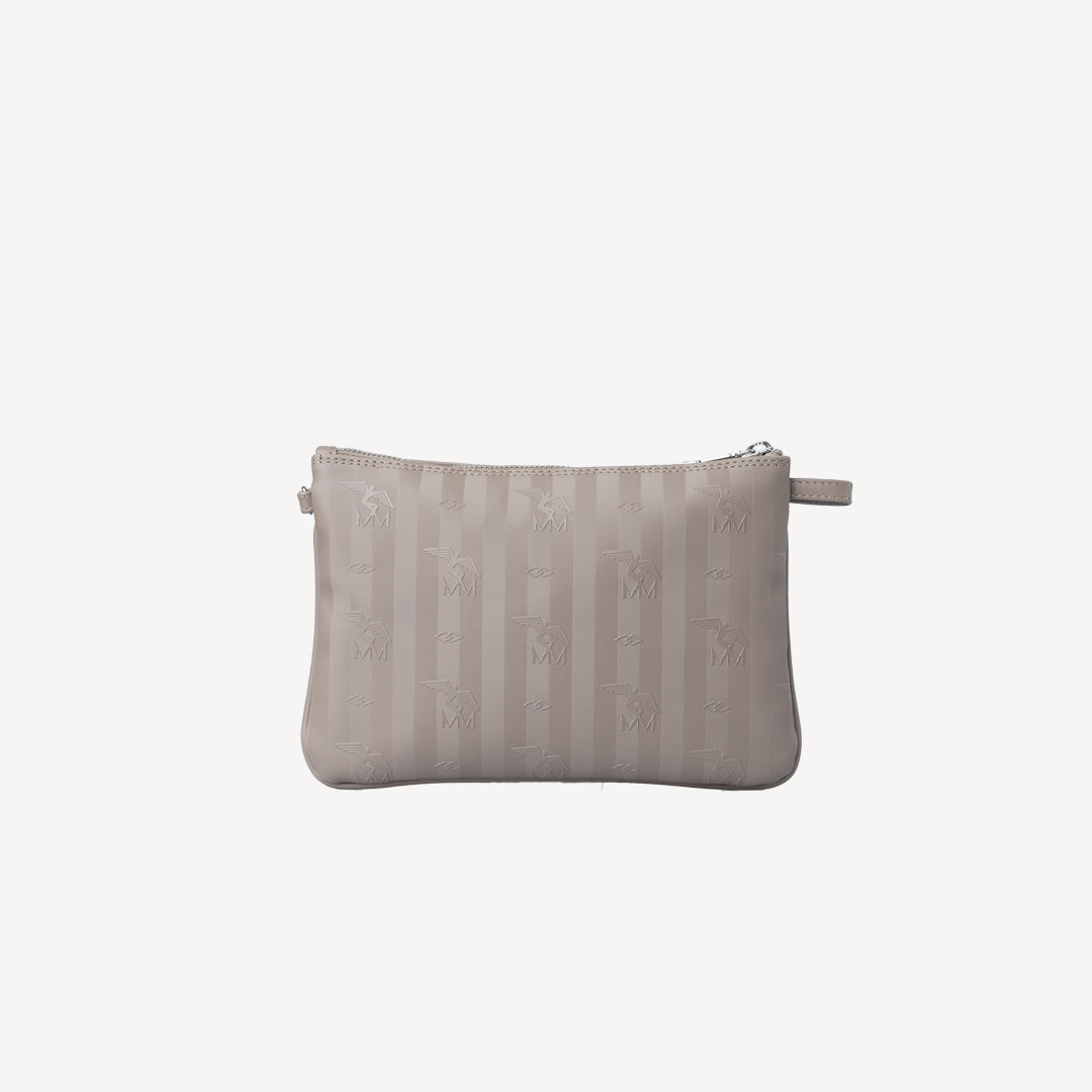 TAMINS | Umhängetasche taupe grau/silber - hinten