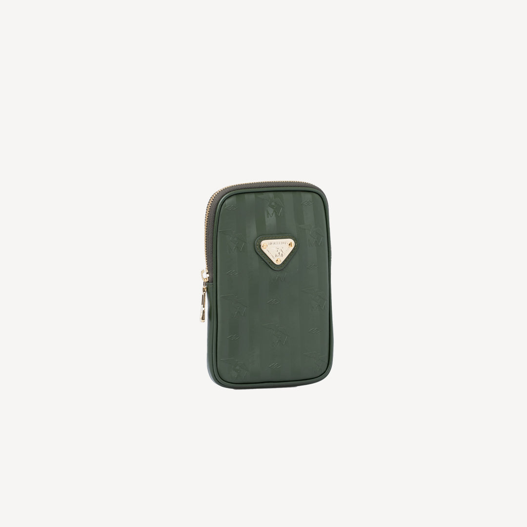 WILDHORN | Handyportemonnaie olive grün/gold - seitlich